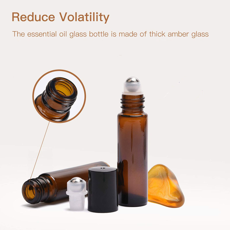 10ml amber glass perfume bottle with roller ball