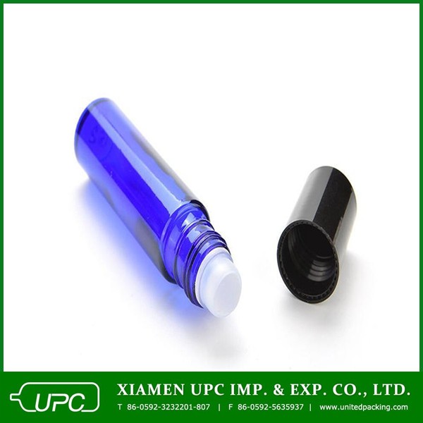 10ml amber glass roll on bottle with stainless steel roller