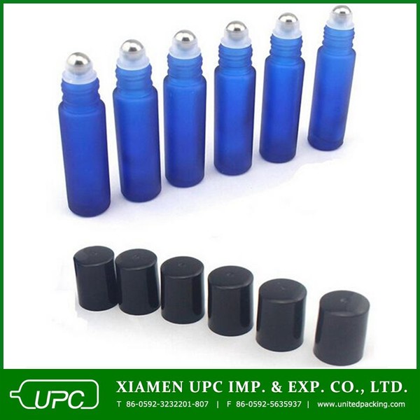 10ml amber glass roll on bottle with stainless steel roller