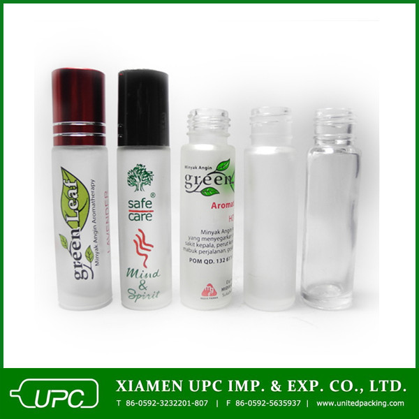 10ml amber glass roll on bottle with stainless steel roller