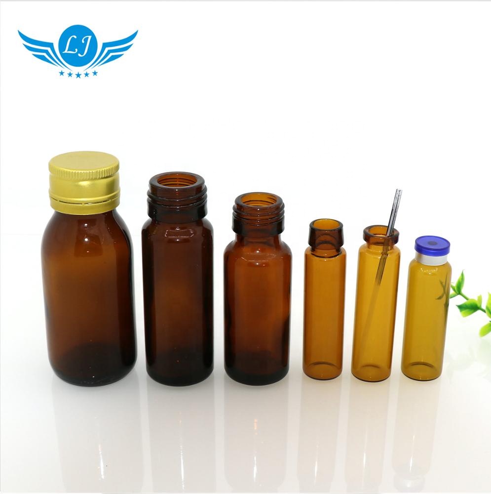 10ml amber glass vial with crown cap for oral lyophilization medicinal