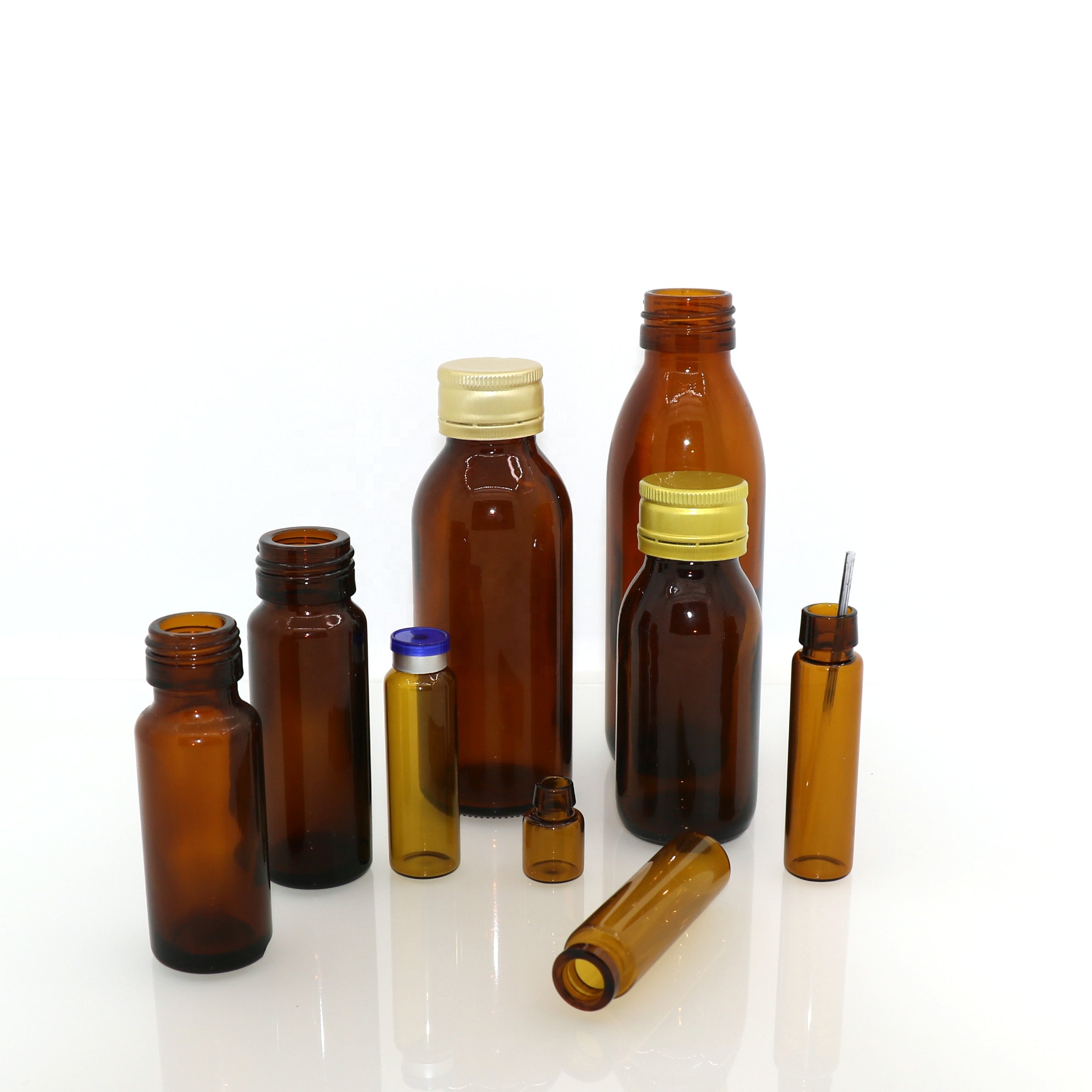 10ml amber glass vial with crown cap for oral lyophilization medicinal