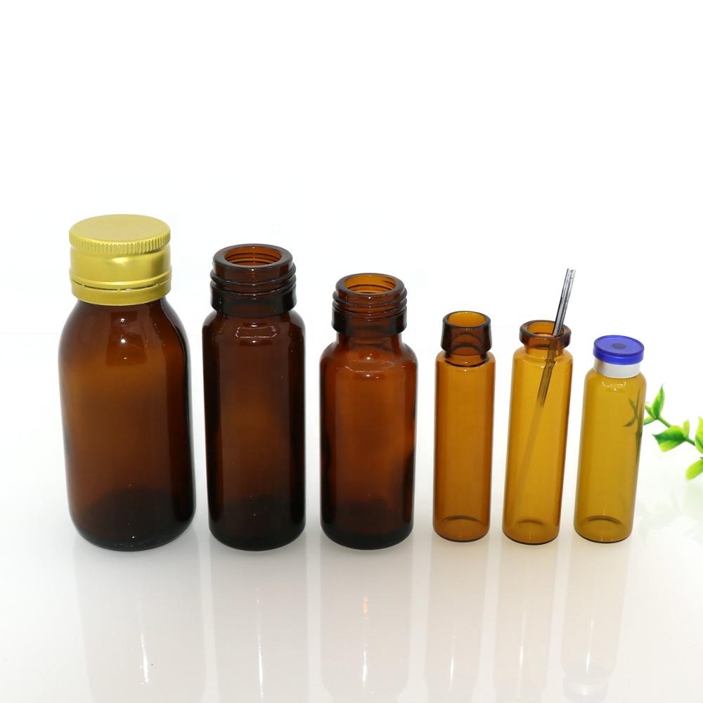 10ml amber glass vial with crown cap for oral lyophilization medicinal