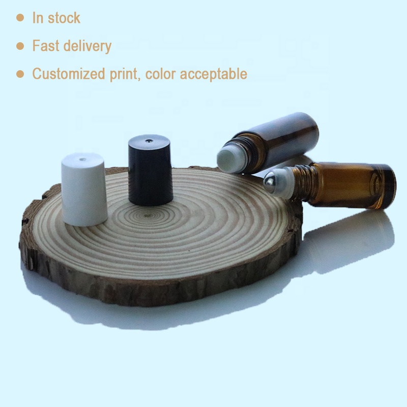 10ml amber perfume roll on glass bottle essential oil roll-on bottles (NRB17A)