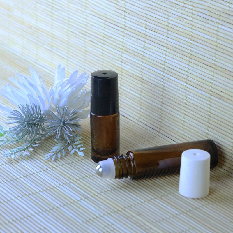 10ml amber perfume roll on glass bottle essential oil roll-on bottles (NRB17A)