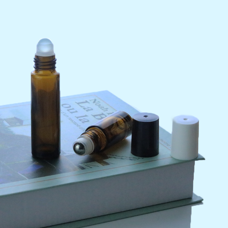 10ml amber perfume roll on glass bottle essential oil roll-on bottles (NRB17A)