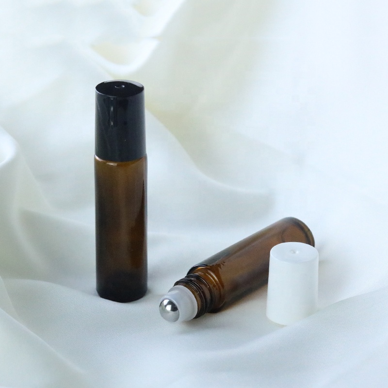 10ml amber perfume roll on glass bottle essential oil roll-on bottles (NRB17A)