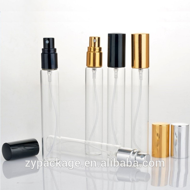 10ml amber perfume spray glass bottle with silver/glod/black lid