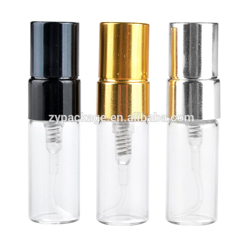 10ml amber perfume spray glass bottle with silver/glod/black lid