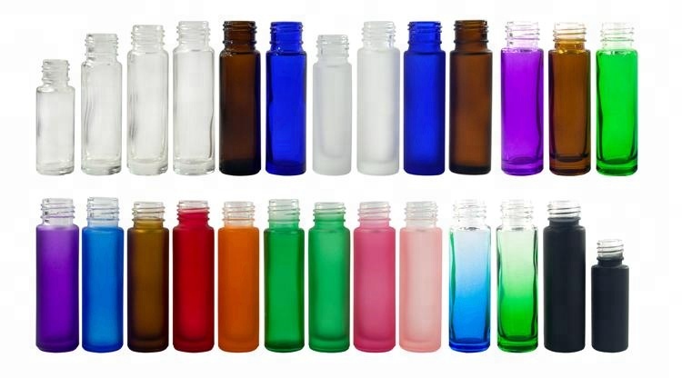 10ml amber roll on essential oil perfume glass bottle aluminum lid in stock