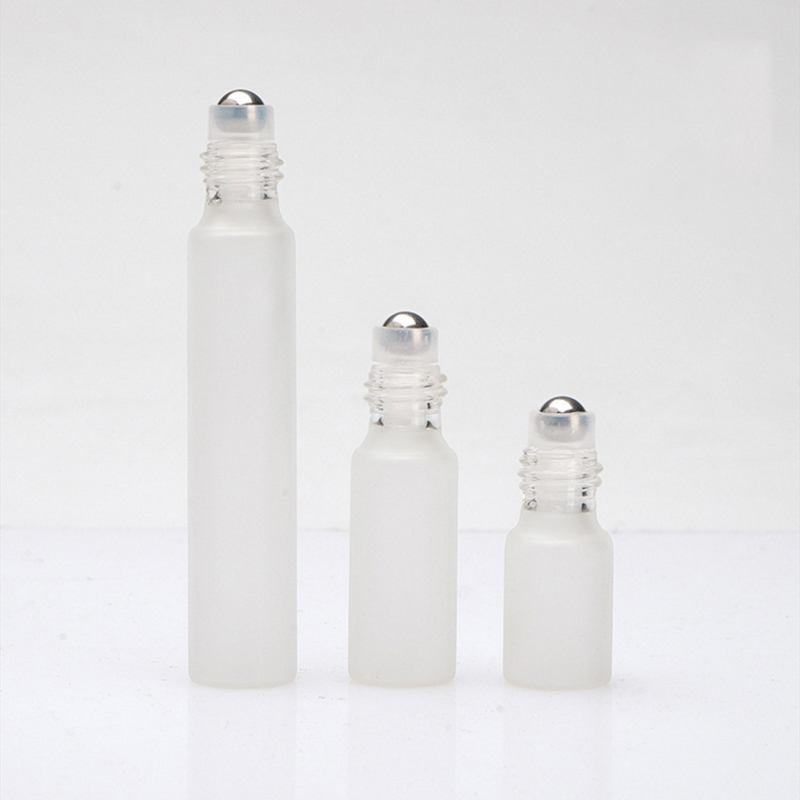 10ml ball gemstone roller essential oil glass bottle with gemstone chips inside