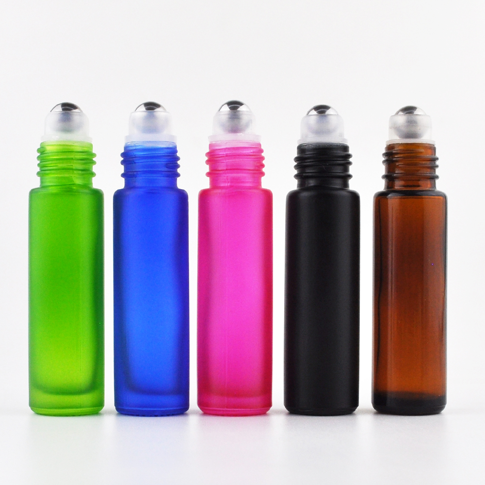 10ml best selling amber roll on glass essential oil bottle with black plastic cap