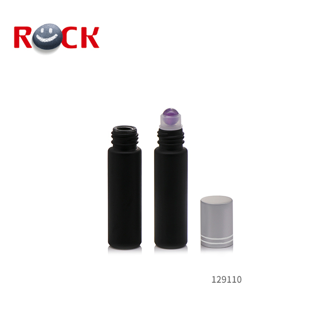 10ml black essential oil glass bottle roll on bottle with gemstone roller
