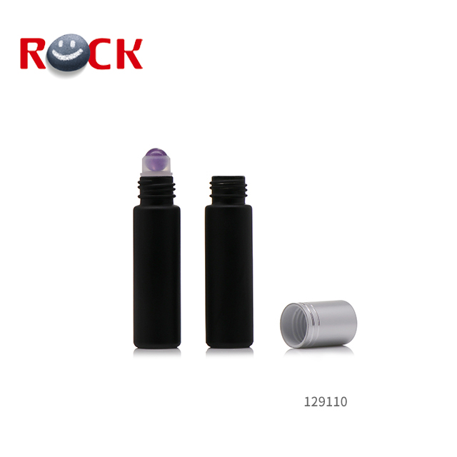 10ml black essential oil glass bottle roll on bottle with gemstone roller