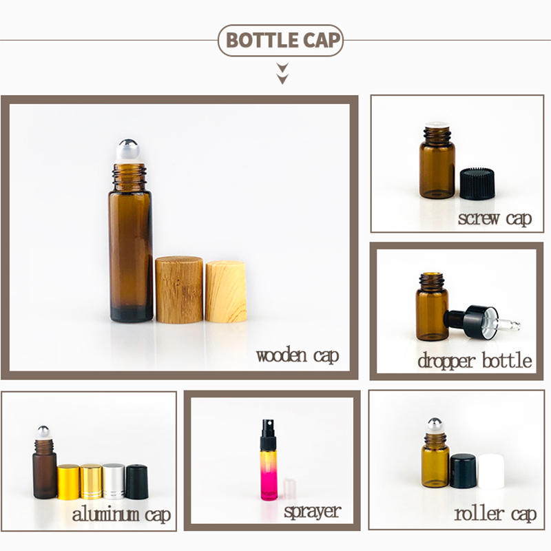 10ml black glass roller bottle 5ml for essential oil and attar