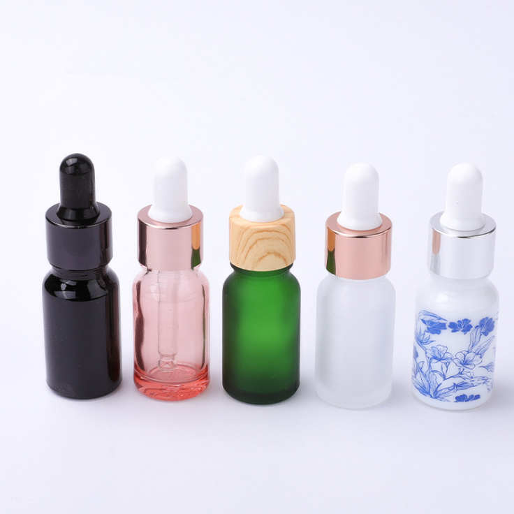 10ml black pink green white essential oil glass dropper bottles with designed box