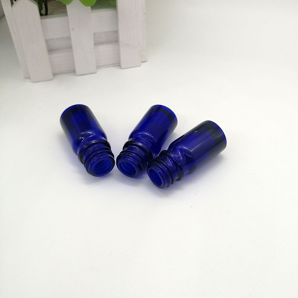10ml blue essential oil empty bottle with gold silver black aluminum cap glass dropper bottle essence emulsion container