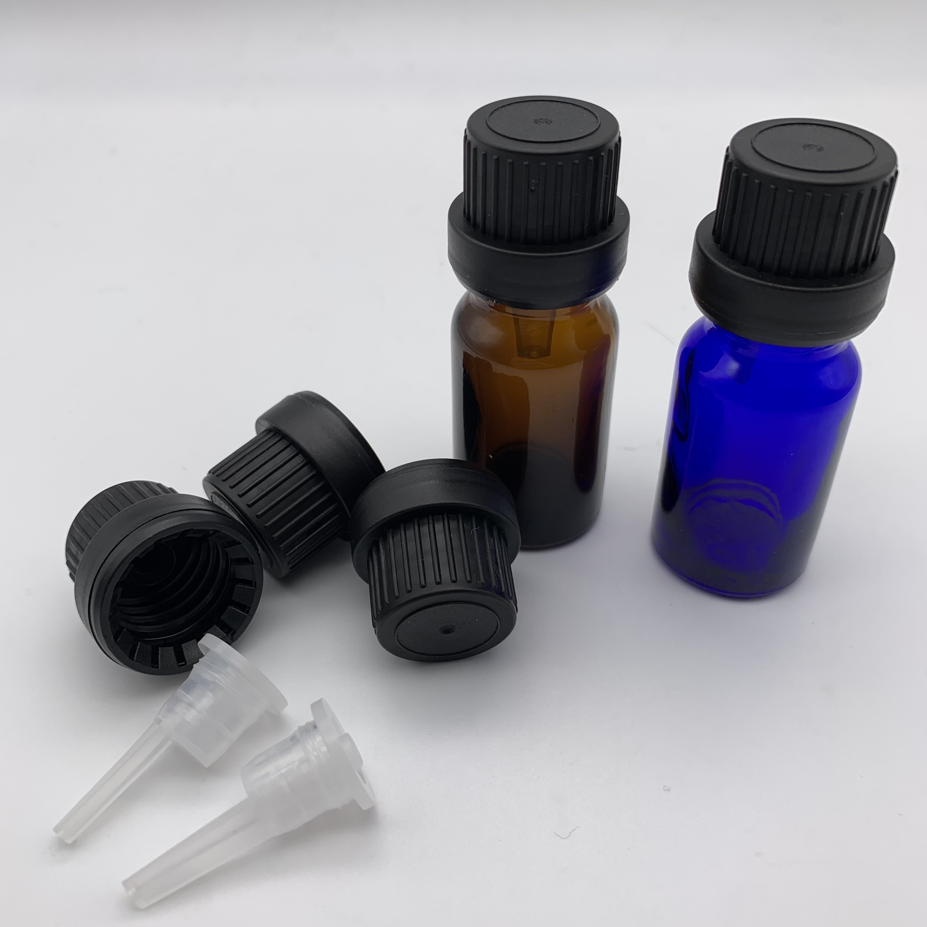 10ml blue euro glass bottle temper evident eye dropper bottle