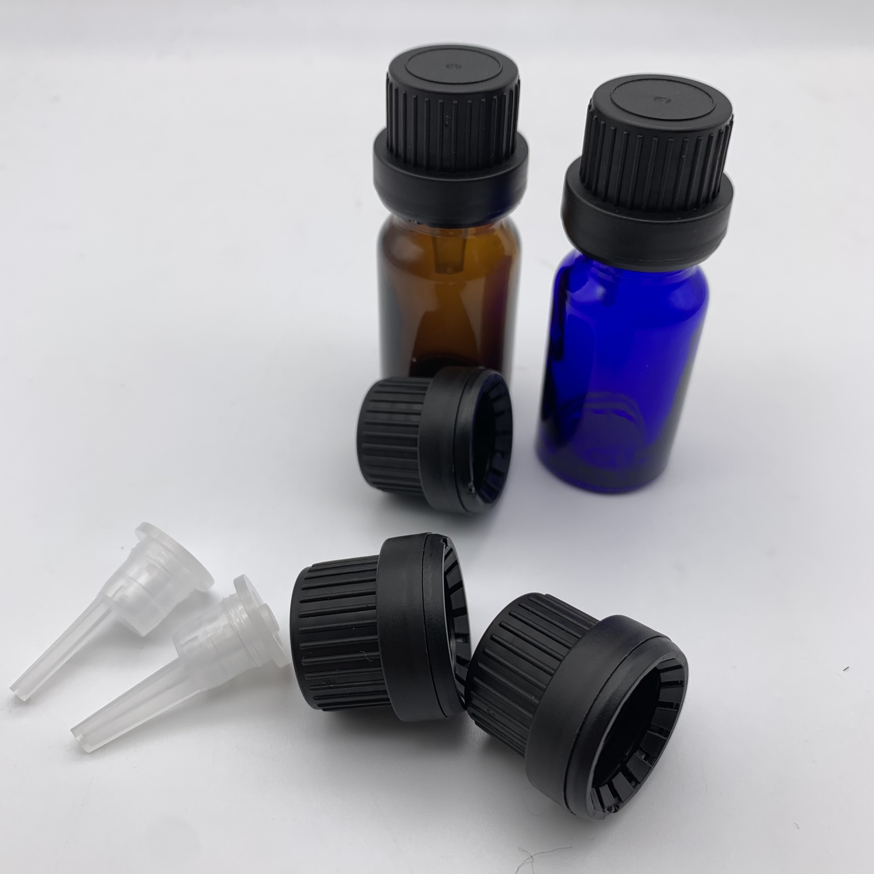 10ml blue euro glass bottle temper evident eye dropper bottle