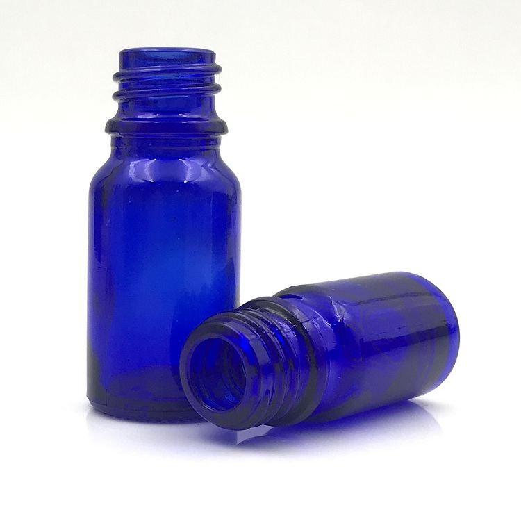 10ml  blue round shape glass essential oil dropper cosmetic bottle