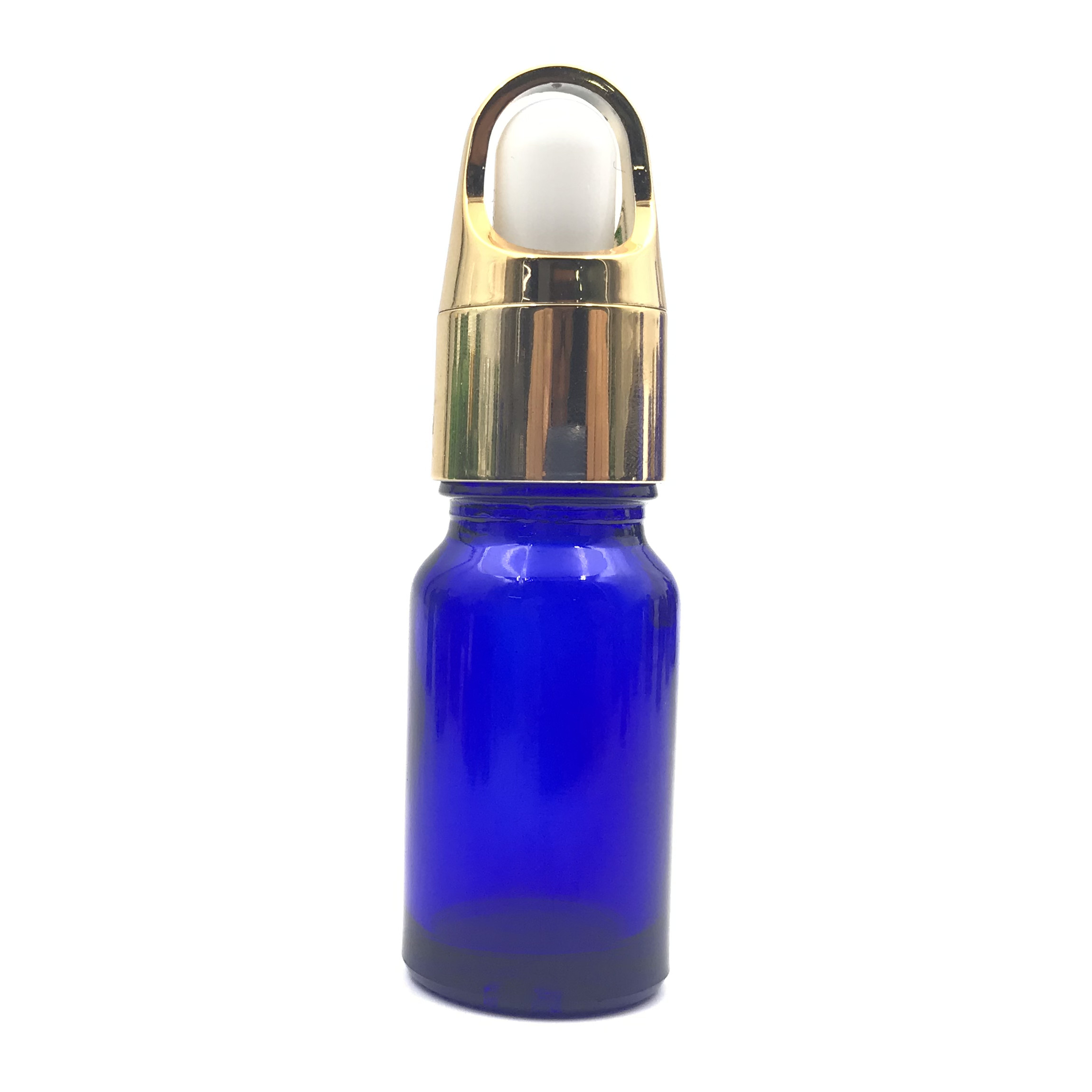 10ml blue round shape glass essential oil dropper cosmetic bottle