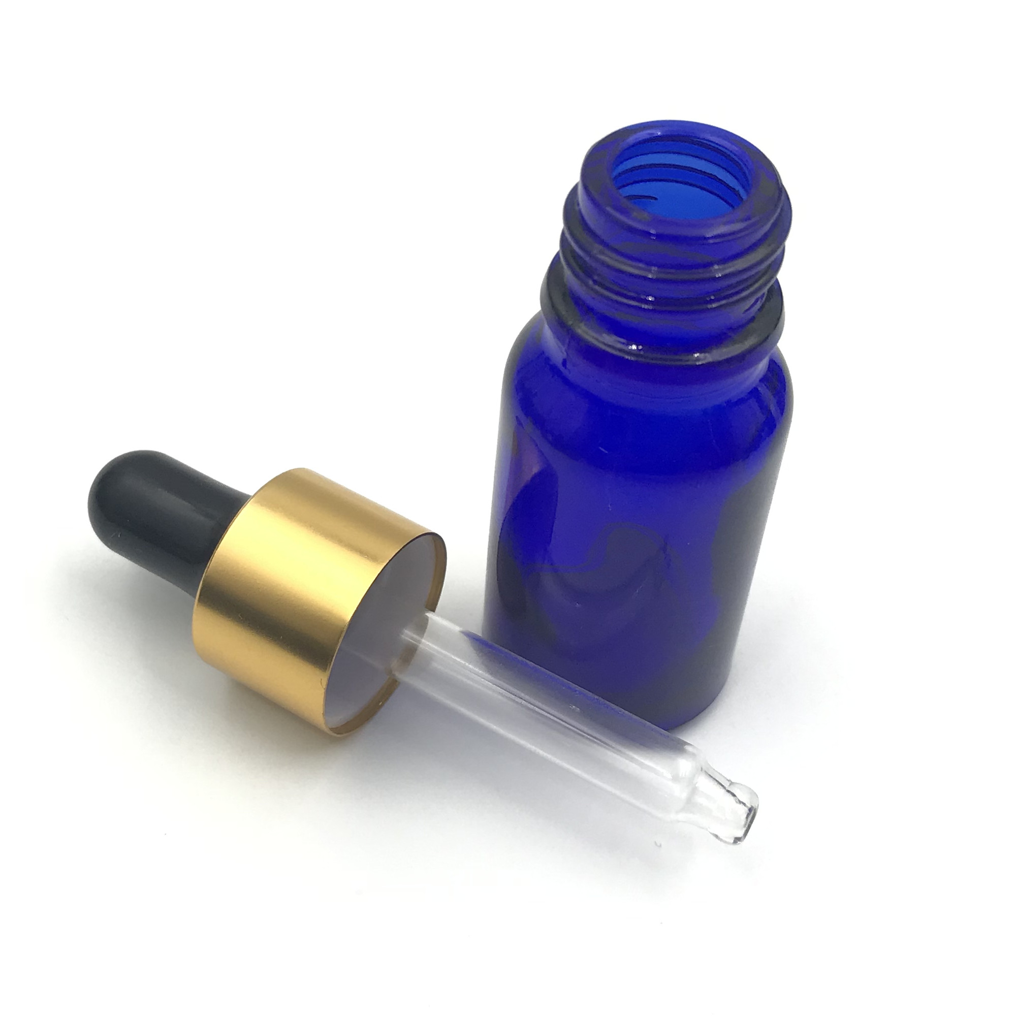 10ml blue round shape glass essential oil dropper cosmetic bottle