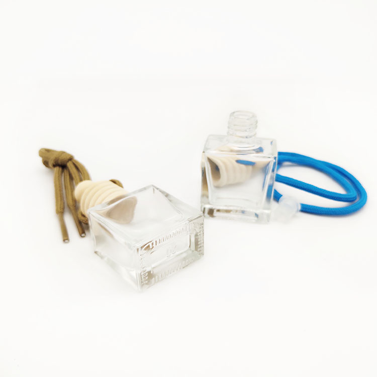 10ml blue string hanging square clear car diffuser bottle
