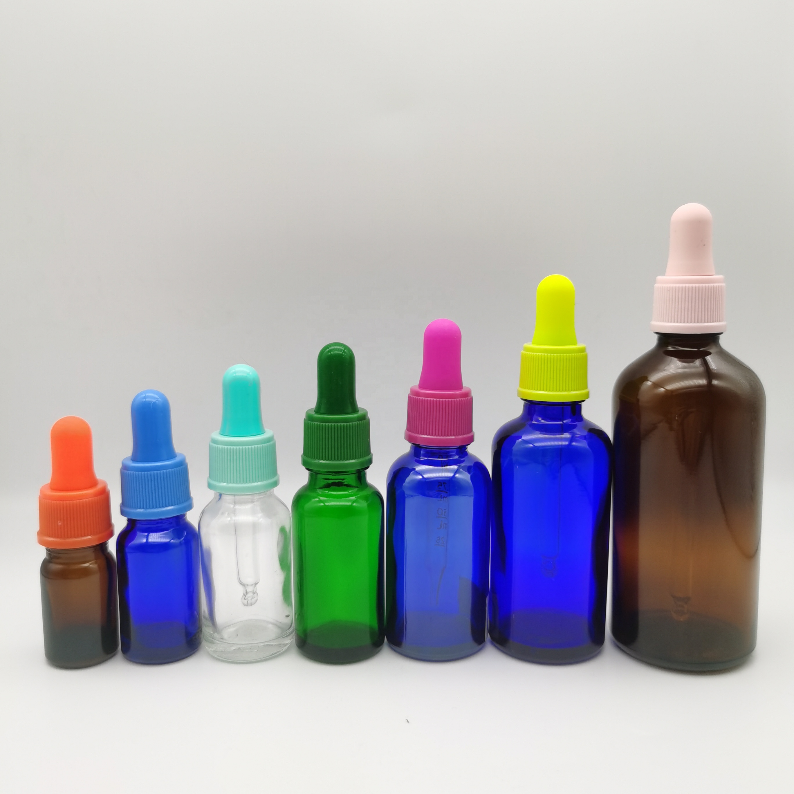 10ml brown euro glass bottle with children resistant cap with reducer for oil cosmetic packaging