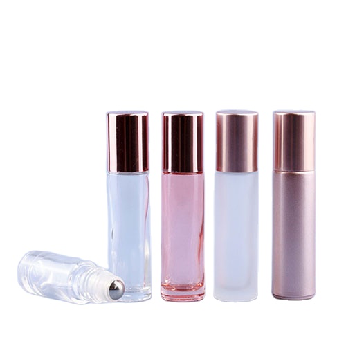 10ml clear frosted roll on glass bottle essential oil bottles with screw lids