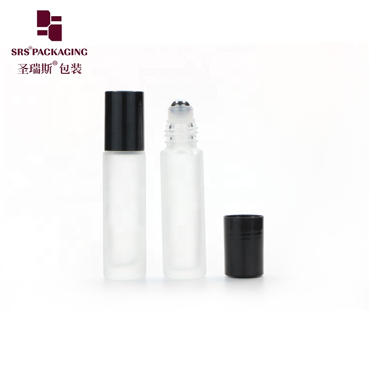10ml clear frosted roll on perfume custom glass attar bottle