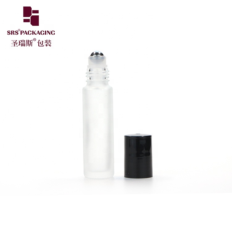 10ml clear frosted roll on perfume custom glass attar bottle