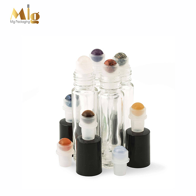 10ml clear gemstone crystal roller bottles