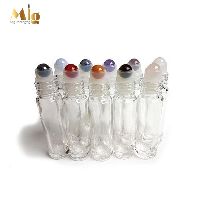 10ml clear gemstone crystal roller bottles