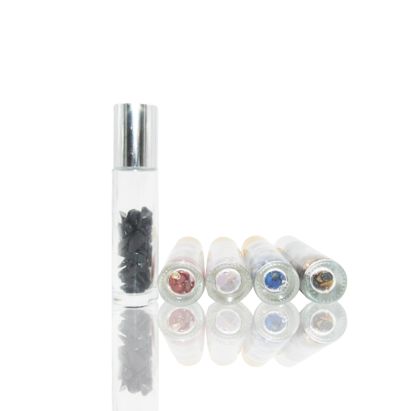 10ml clear glass cosmetic container essential oil perfume 10ml roller bottle wholesale with jade