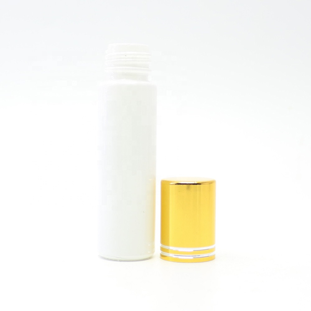 10ml clear glass deodorant roller bottle with stain steel roller ball black lid
