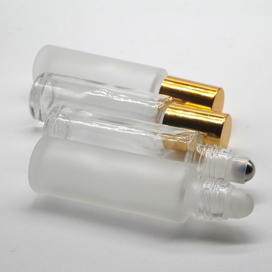 10ml clear glass frosted ball bottle stainless steel ball oil perfume lip gloss lipstick ball bottle vial container