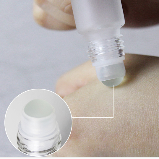 10ml clear glass frosted ball bottle stainless steel ball oil perfume lip gloss lipstick ball bottle vial container