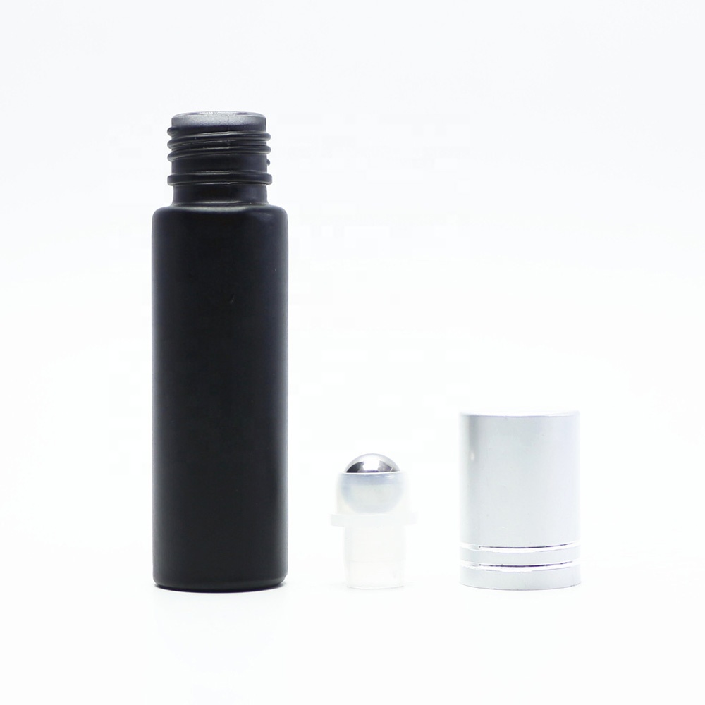 10ml clear glass roll on bottle for perfume with plastic lid stain steel roller