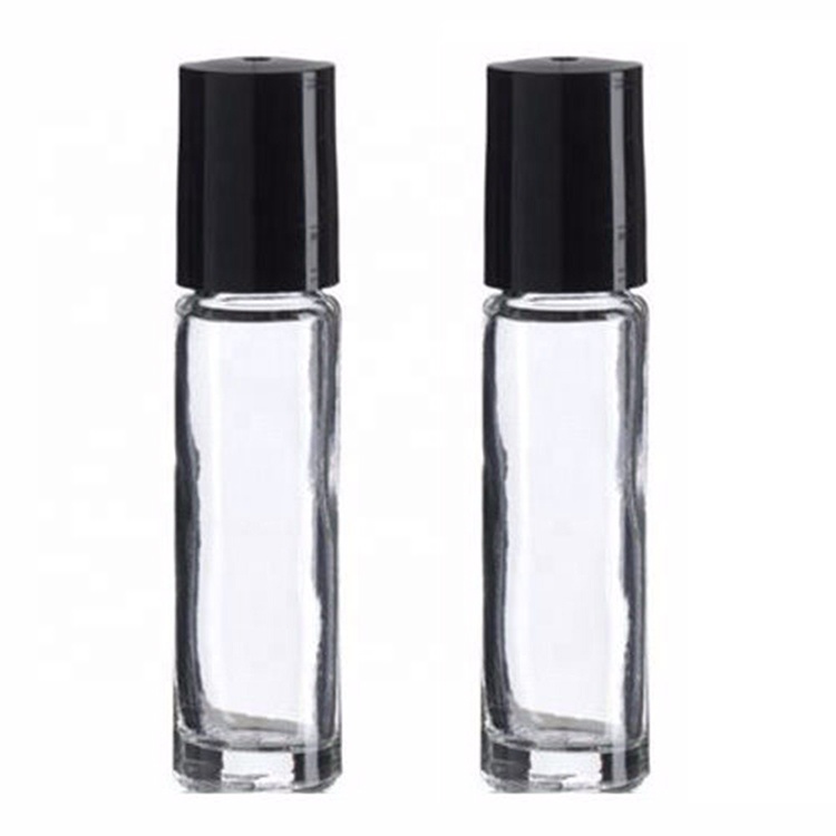 10ml clear perfume glass roll on bottle Wholesale custom roller glass bottle with gemstone roll on