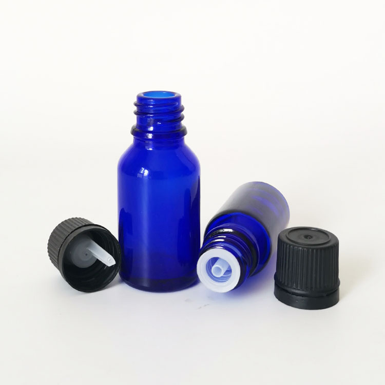 10ml cobalt blue dark green clear amber glass euro dropper bottle with Orifice Reducer