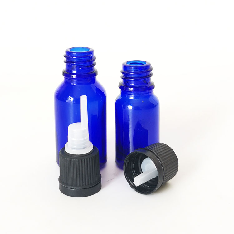 10ml cobalt blue dark green clear amber glass euro dropper bottle with Orifice Reducer
