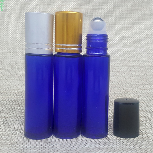10ml colorful frosted glass roll on bottle essential oil perfume bottle with aluminum cap glass roller ball bottle