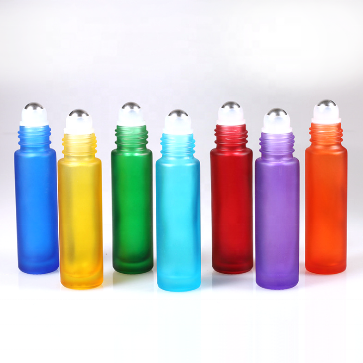 10ml colorful matte eye cream essential oil glass roll on bottle