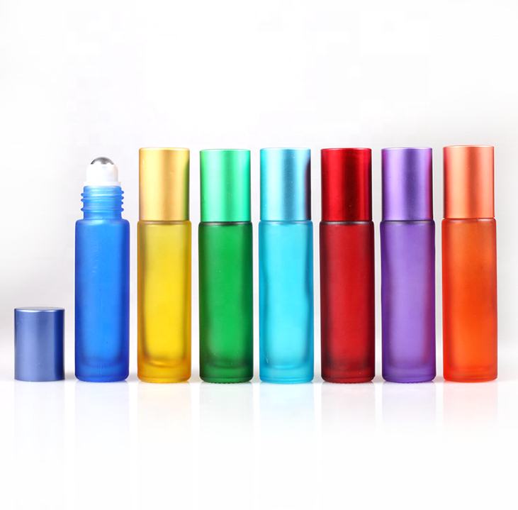10ml colorful matte eye cream essential oil glass roll on bottle