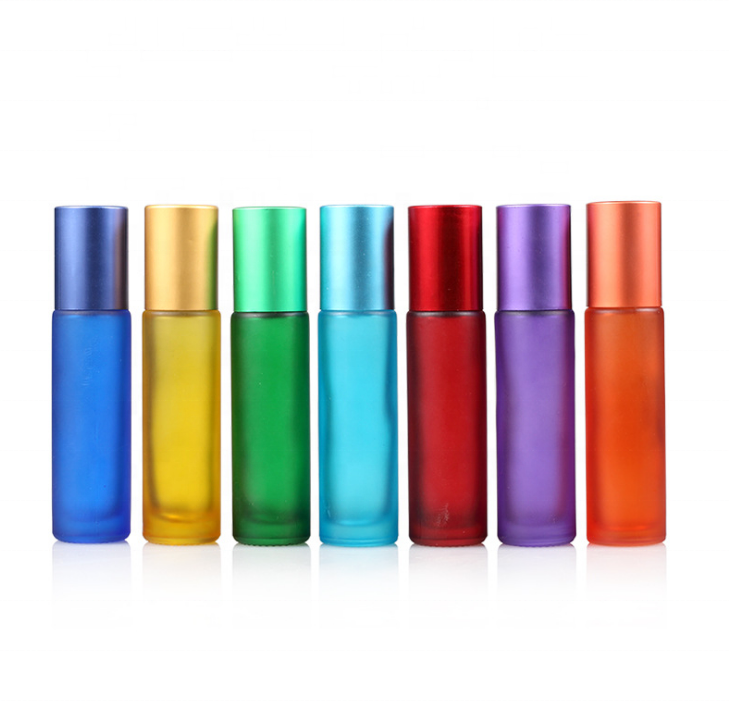 10ml colorful matte eye cream essential oil glass roll on bottle