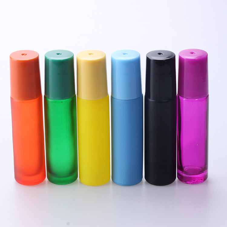 10ml colorful matte eye cream essential oil glass roll on bottle