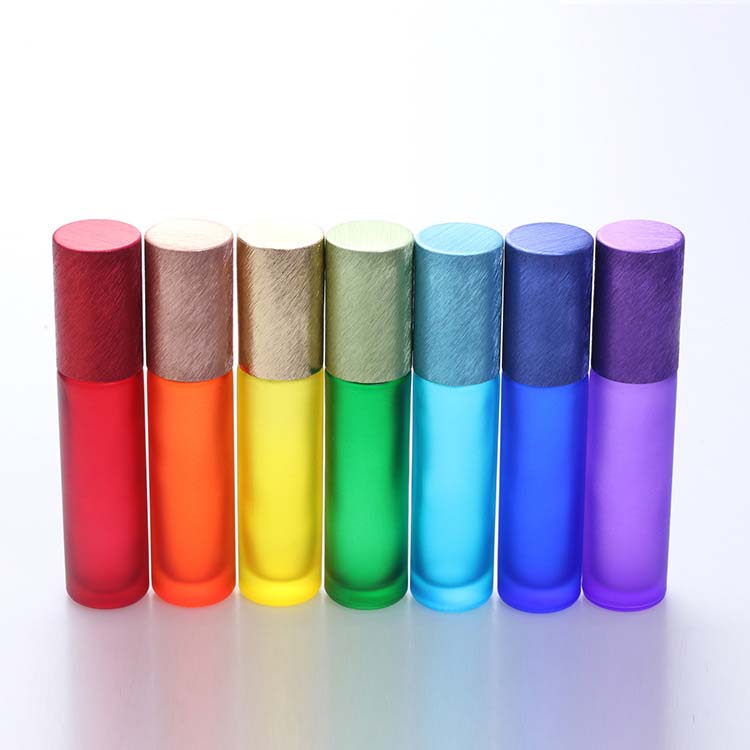 10ml colorful matte eye cream essential oil glass roll on bottle