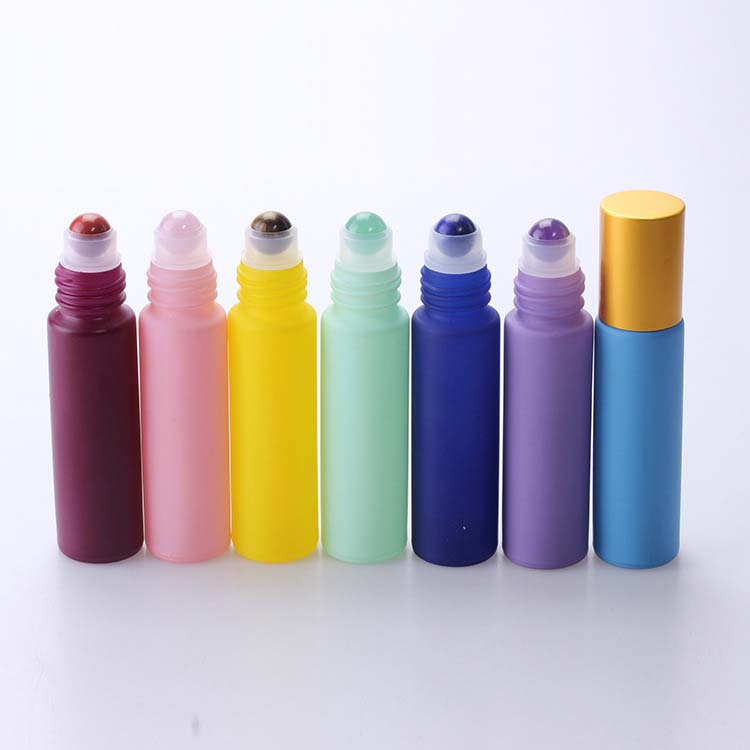 10ml colorful matte eye cream essential oil glass roll on bottle
