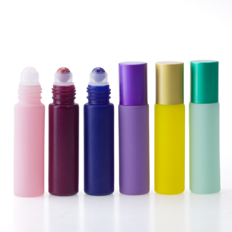 10ml colorful matte eye cream essential oil glass roll on bottle
