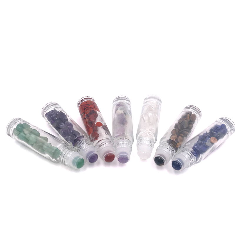 10ml crystal gemstone perfume bottle glass essential oil gemstone roller ball bottle